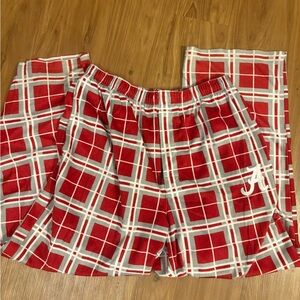 Alabama Red and White Plaid Lounge Pants